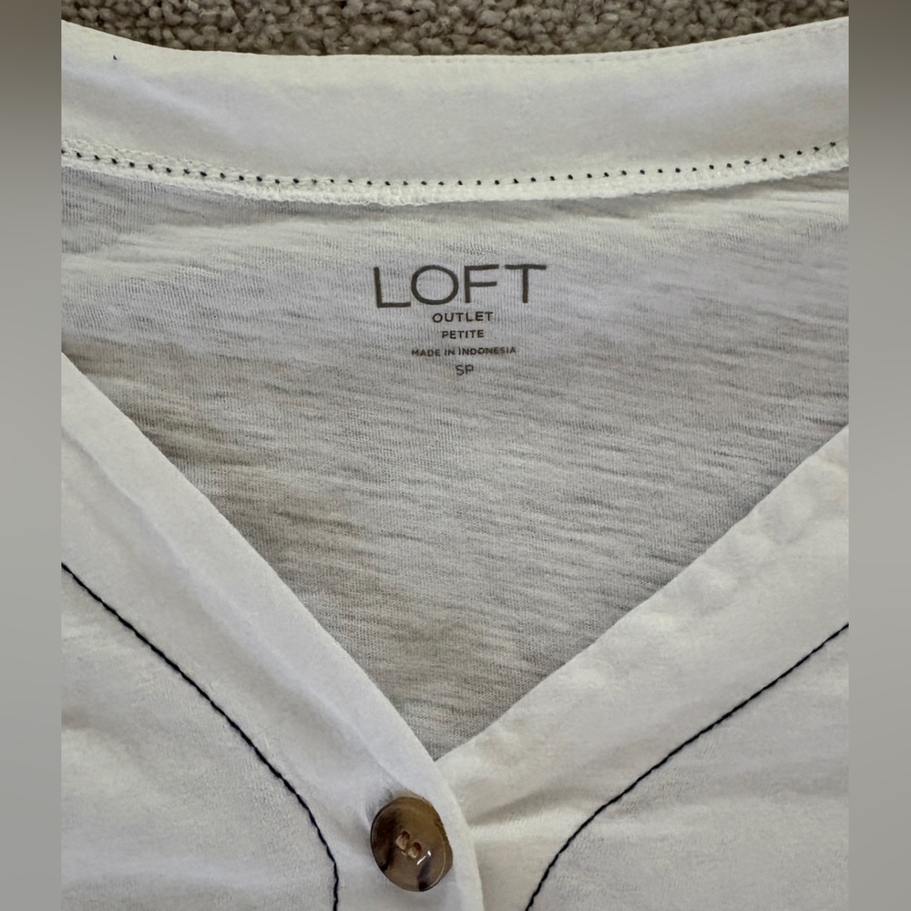 Loft White Button-Down Top - image 2